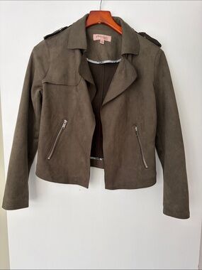 Philosophy Olive Vegan Suede Jacket
